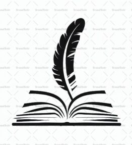Offenes Buch und Feder